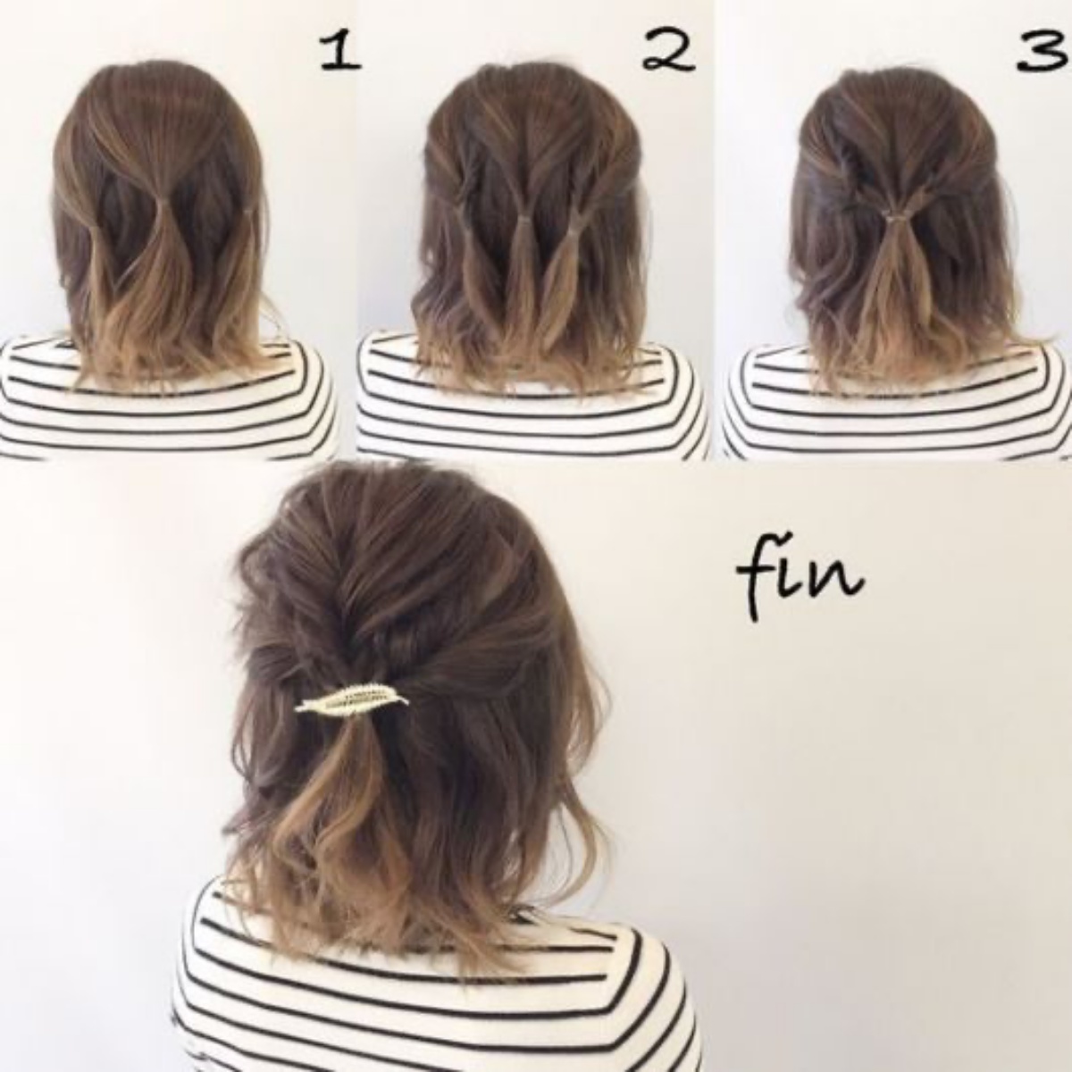 tutorial come fare un semiraccolto su capelli corti