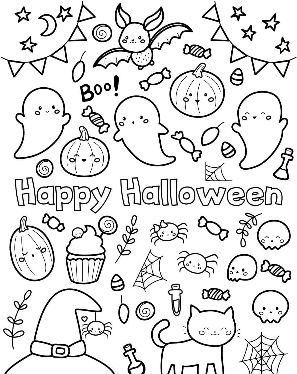 disegni di halloween facili da colorare e stampare