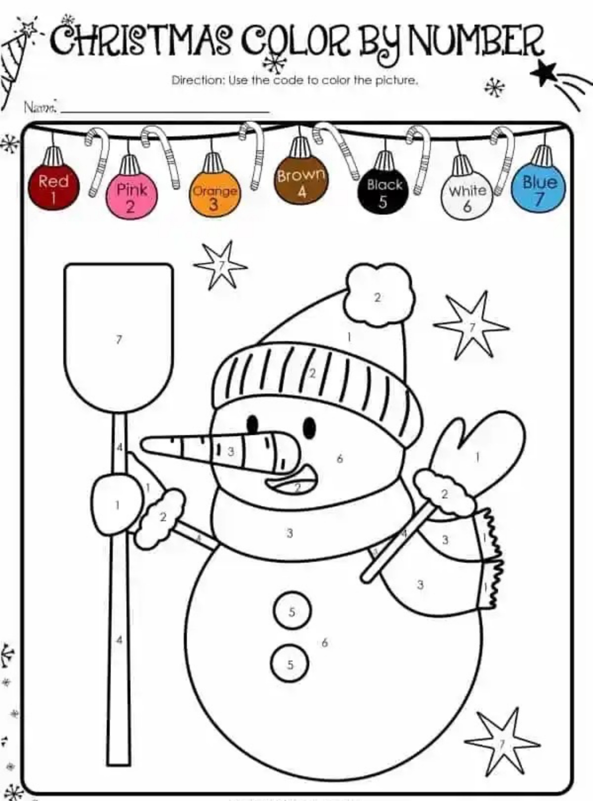 disegni per la scuola primaria disegno di pupazzo di neve da colorare con i numeri