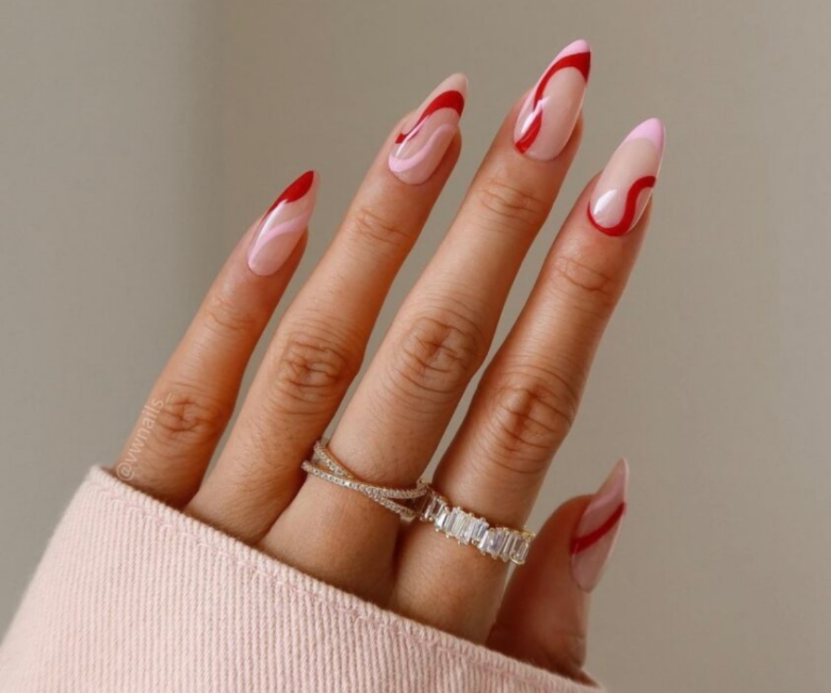 manicure di natale unghie ballerina smalto rosso rosa