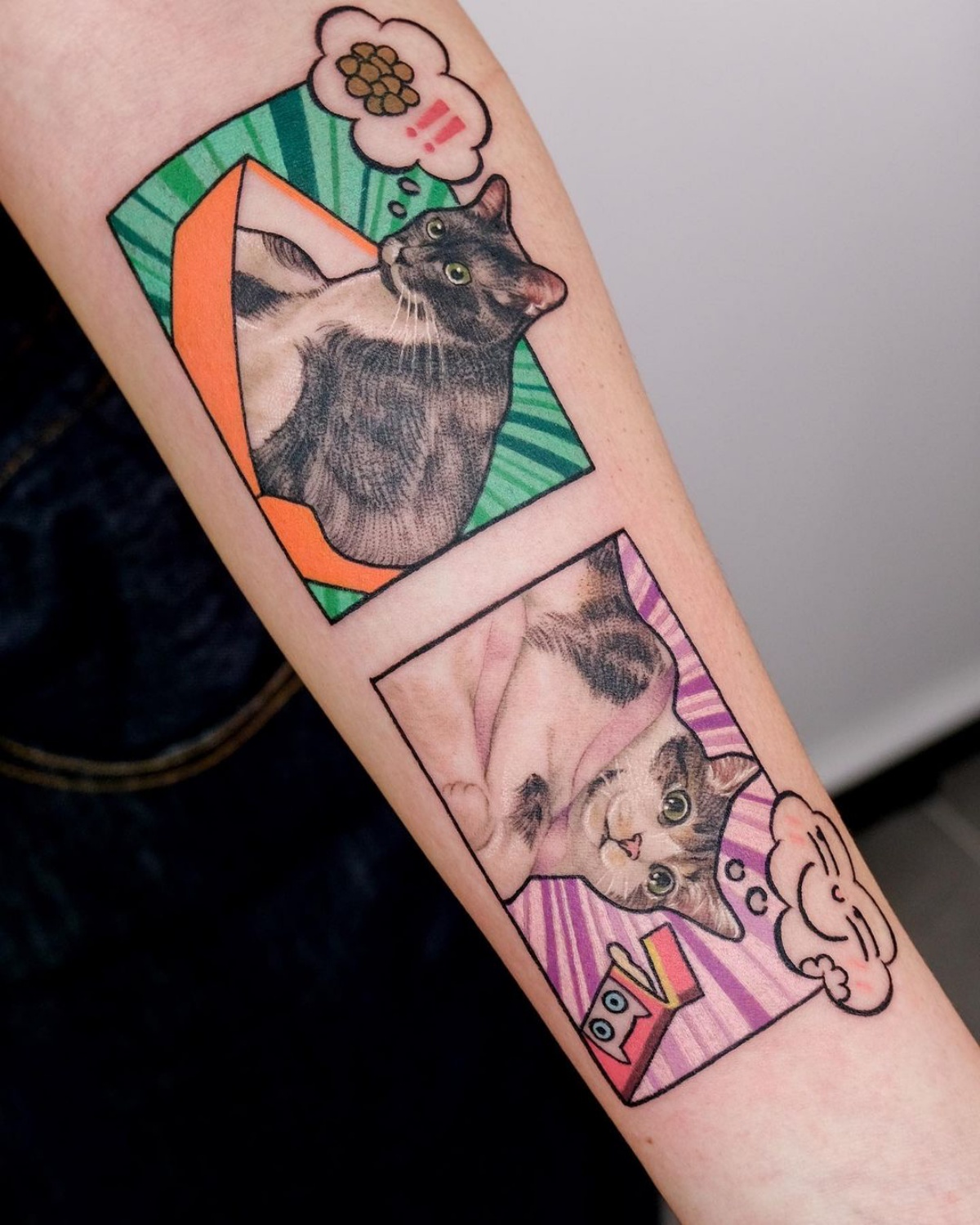 tattoo realistici colorati avambraccio donna