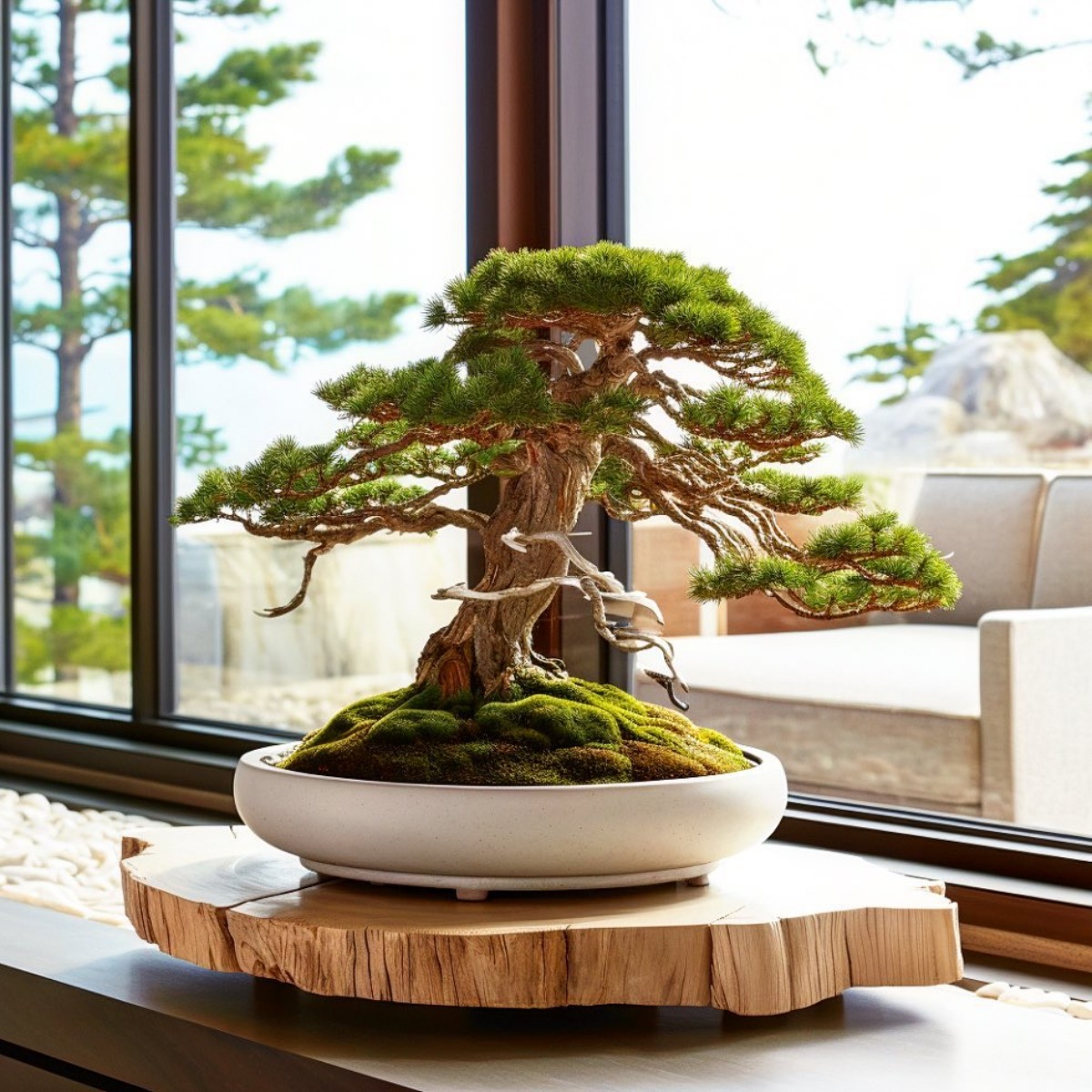 albero bonsai pino decorazione casa con piante