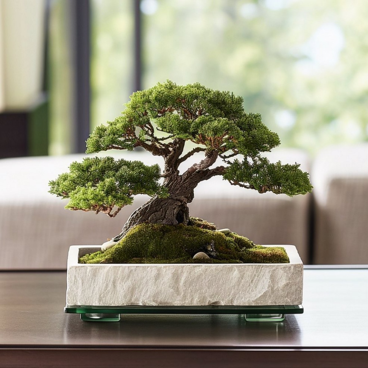 centrotavola con bonsai mini albero