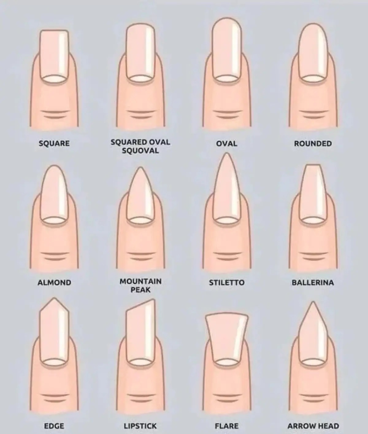 idee per la forma delle unghie manicure lunga